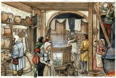 Middelalderen: Ølfabrik (bryggeri) af Giorgio Albertini