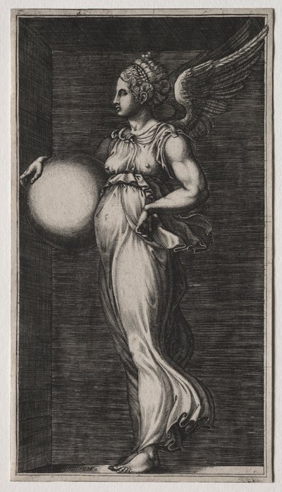 Allegorisk figur, der holder en kugle af Giorgio Ghisi