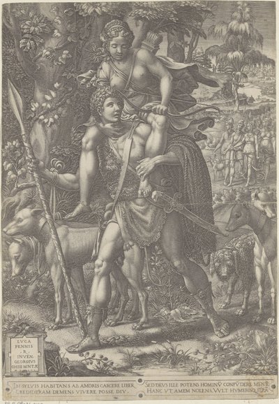 Allegories op de Jacht Allegori om jagt af Giorgio Ghisi