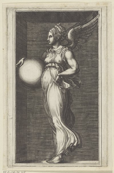 Allegorisk figur med en kugle af Giorgio Ghisi