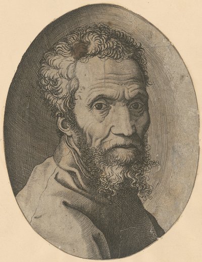 Portræt af Michelangelo af Giorgio Ghisi