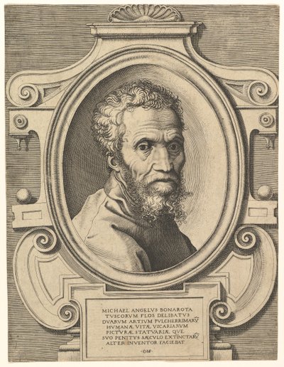 Portræt af Michelangelo, efter 1564. af Giorgio Ghisi