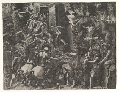 The Fall of Troy and Escape of Aeneas, midten af 1540