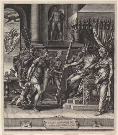 Calumny of Apelles af Giorgio Ghisi after Luca Penni