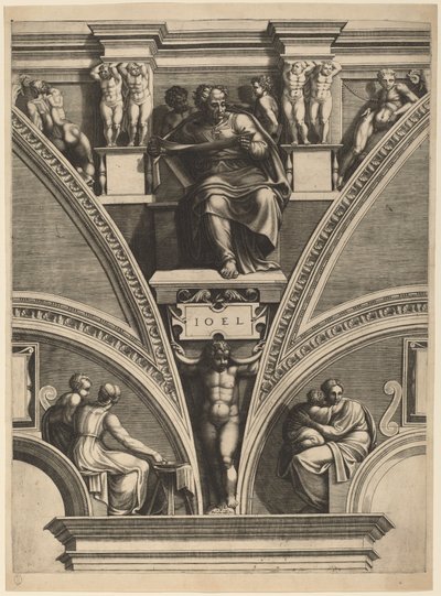 Profeten Joel af Giorgio Ghisi after Michelangelo