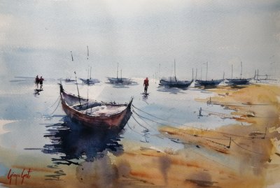 En rolig morgen i havnen af Giorgio Gosti