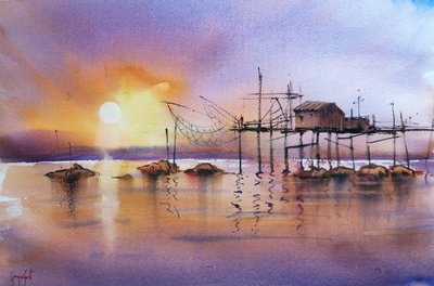 Golden Hour-fiskebroen af Giorgio Gosti