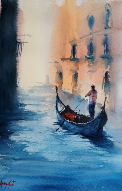 Den gyldne gondol i Venedig af Giorgio Gosti