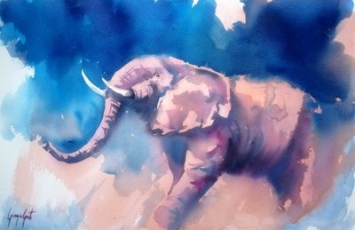 Den majestætiske blå elefant af Giorgio Gosti