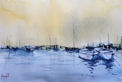 Stille refleksioner ved marinaen af Giorgio Gosti