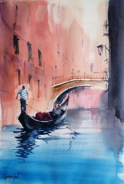 Gondoltur i Venedig af Giorgio Gosti