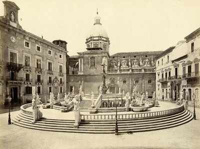 Pretoria springvand, Palermo, Italien, fotografi af Giorgio Sommer af Giorgio Sommer