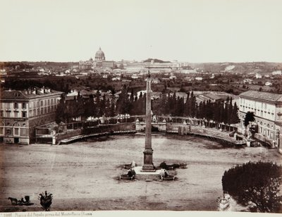 Udsigt over Piazza del Popolo fra Pincio (eller Pinciano Hill), Rom af Giorgio Sommer