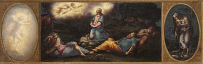Kristus på Oliebjerget med to allegoriske figurer af Giorgio Vasari