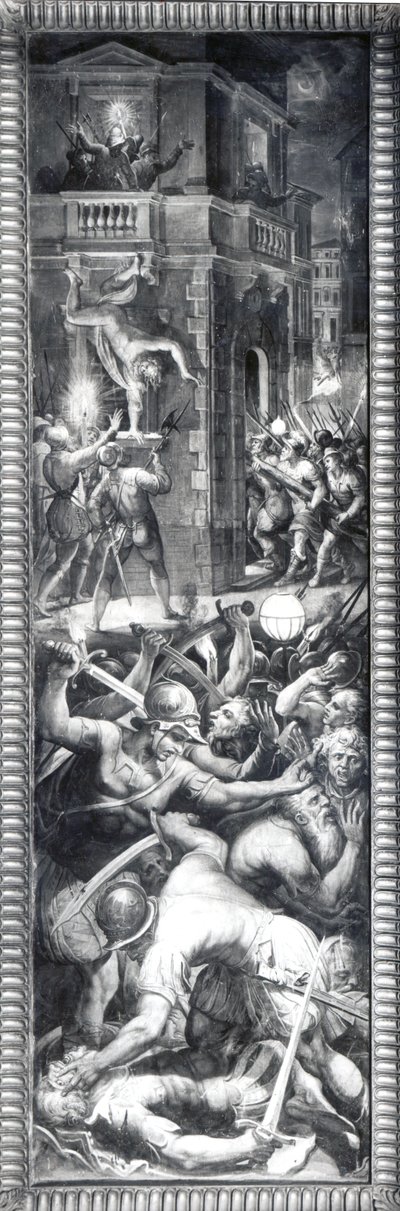 Massakren i Coligny og Huguenotterne, 1573 af Giorgio Vasari
