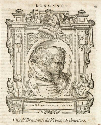 Milano, Braidense-biblioteket, Lives of piv excellent, Giorgio Vasari 1568, Bramante af Giorgio Vasari