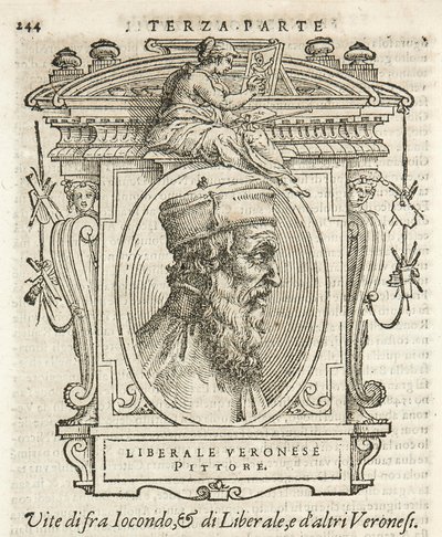 Milano, Biblioteca Braidense, Vite de piv excellent, Giorgio Vasari 1568, Liberal af Jacopo da Verona af Giorgio Vasari