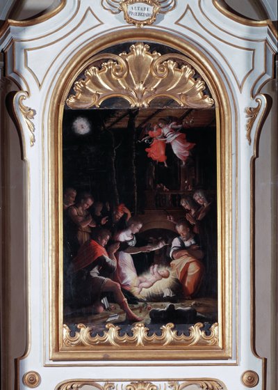 Nativity (olie på lærred af Giorgio Vasari