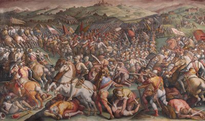Slaget ved Marciano i Val di Chiana, 1570-1571 af Giorgio Vasari