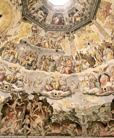 The Last Judgement, detalje fra domkirkens kuppel, 1572-79 af Giorgio Vasari