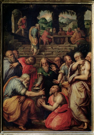 Profeten Elisha - olie på panel, ca. 1566 af Giorgio Vasari