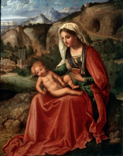Jomfruen og barnet i et landskab, c1503 af Giorgione da Castelfranco