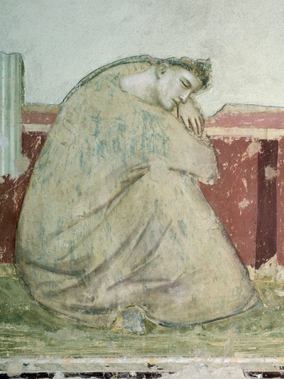 Skt. Frans til Skt. Antonius, af Giotto (1267-1337), fresco, detalje, basilikaen Santa Croce, Bardi Chapel, Firenze, 1325-1330 af Giotto (c.1266 1337)