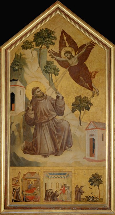 Sankt Frans af Assisi modtager stigmata. i€ la predelle: Le songe d