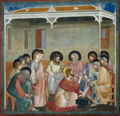 Fodvask, detaljer fra Life and Passion of Christ, af Giotto af Giotto (c.1266 1337)