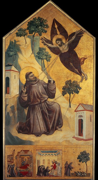 St. Frans Stigmata - Tempera på træ, ca. 1295-1300 af Giotto (c.1266 1337)