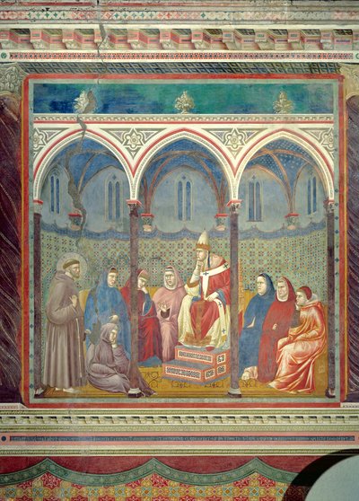St. Frans prædiker for pave Honorius III, 1297-99 af Giotto di Bondone