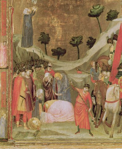 The Martyrdom of St. Paul, højre panel fra Stefaneschi Triptykon, ca. 1320 (tempera på panel) (detaljer fra 214100) af Giotto di Bondone