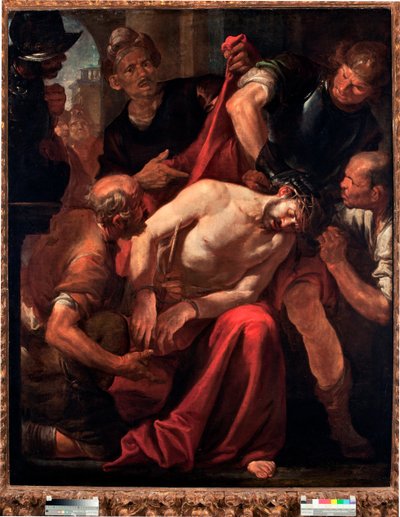 Therision of Christ (Jesus hånet af soldaterne) Maleri af Gioacchino Assereto (1600-1649) 1600-tallets gener, Musei di Strada Nuova af Giovacchino Assereto