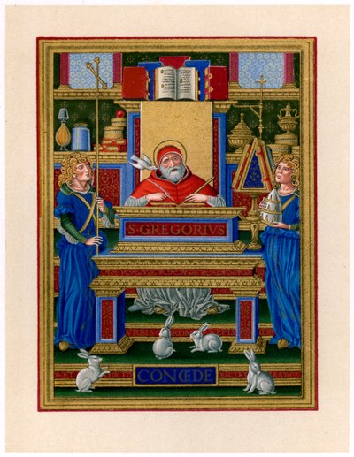 Sankt Gregor den Store modtager inspiration fra Helligånden, c1490 af Giovan Pietro Birago