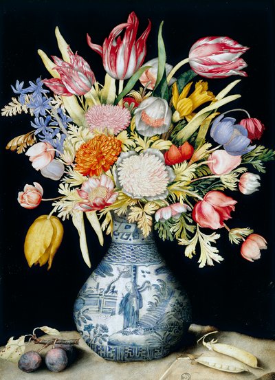 Kinesisk porcelænsvase med blomster (akvarel) af Giovanna Garzoni