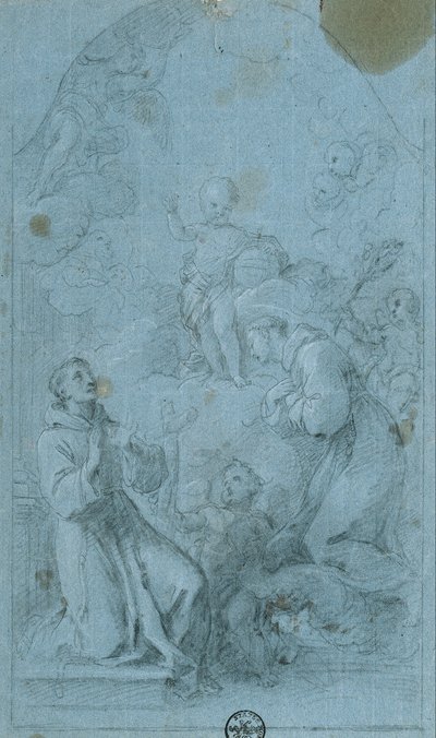 Sankt Peter af Alcantara og Sankt Antonius af Padua tilbeder Jesusbarnet af Giovanni Agostino Ratti