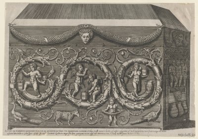 Mirror of Roman Magnificence: Dekoreret sarkofag med arabesker, 1582., 1582. af Giovanni Ambrogio Brambilla