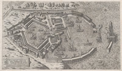 Mirror of Roman Magnificence: Port of Rome, 1581., 1581. af Giovanni Ambrogio Brambilla