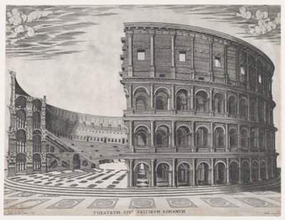 Mirror of Roman Magnificence: The Colosseum, 1581., 1581. af Giovanni Ambrogio Brambilla