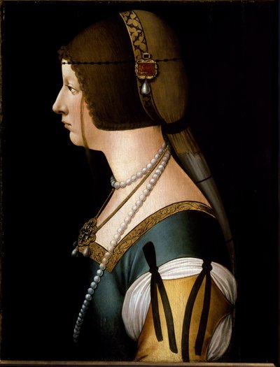 Portræt af imponen Bianca Maria Sforza af Giovanni Ambrogio de (circle of) Predis