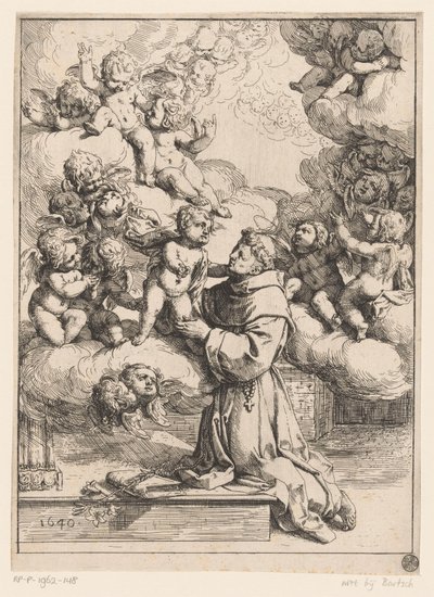 Sankt Antonius af Padova med Kristusbarnet af Giovanni Andrea Podestà (attributed to)