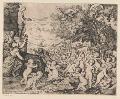 Tilbedelse af Venus af putti af Giovanni Andrea Podesta