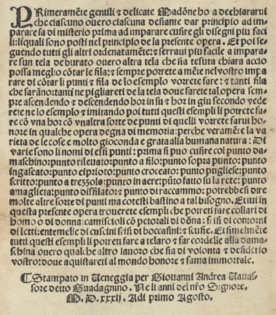Prøve af Lauori ..., side 14 verso, 1. august 1532 af Giovanni Andrea Vavassore
