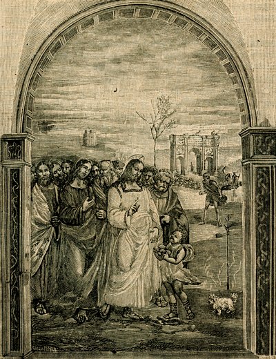 Multiplikation af brød og fisk, fresko af Sodoma (1477-1549), refektorium i Sant