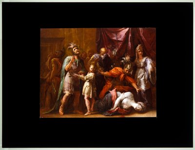 Lucretias død (lærred) af Giovanni Antonio Burrini or Burino