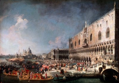 Den franske ambassadørs ankomst til Venedig, 1725-1726. af Giovanni Antonio Canal