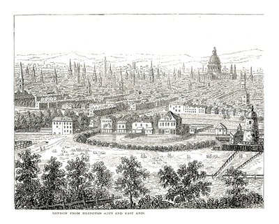 London fra Islington City og East End. Fra en udsigt af Canaletti, udgivet 1753 af Giovanni Antonio Canal