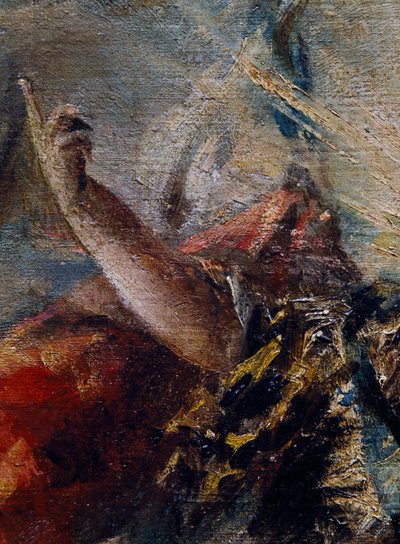 Englens arm velsigner Tobias, detalje fra Tobias ægteskab, højre del af Giovanni Antonio Guardi