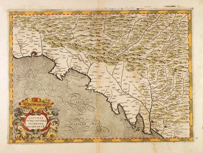 Regionen Østligurien, fra Italiens Atlas af Giovanni Antonio Magini, Kobberstik af Giovanni Antonio Magini