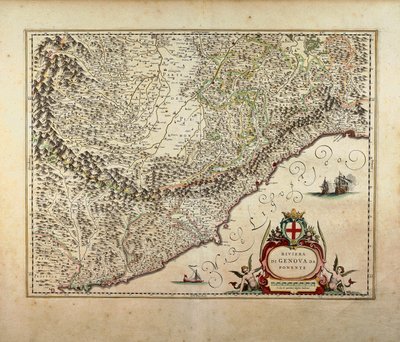 Kort over Vestligurien-regionen af ​​Giovanni Antonio Magini af Giovanni Antonio Magini